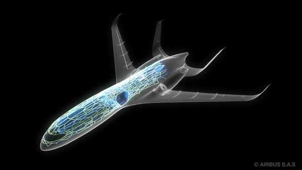 Avião com teto panorâmico é aposta da Airbus para 2050