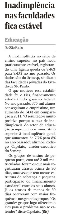 Inadimplência nas faculdades fica estável