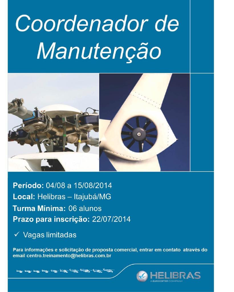Centro de Treinamento da Helibras abre curso e oferece oportunidades 