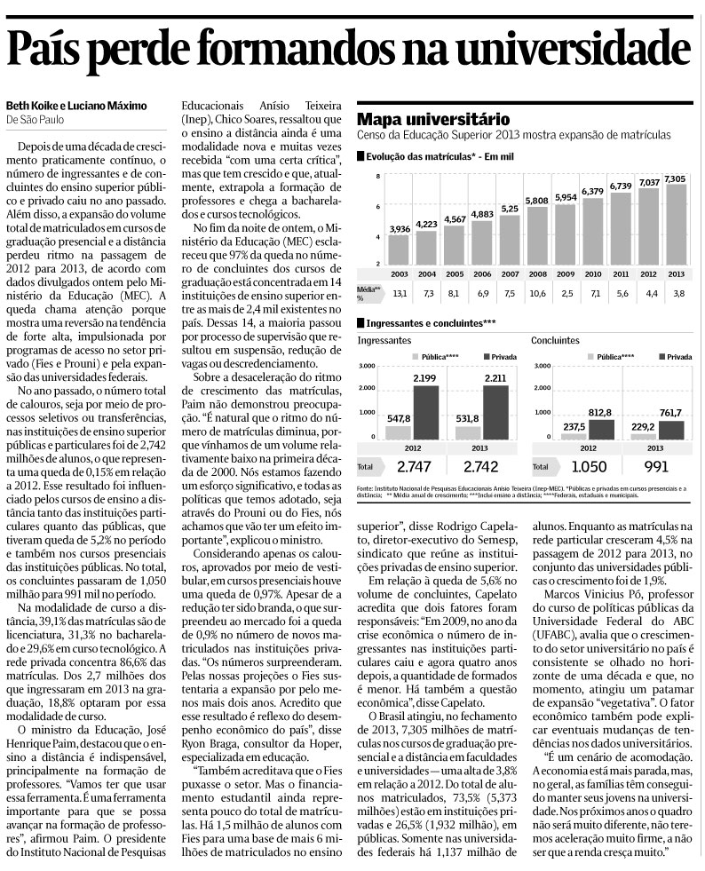 País perde formandos na universidade