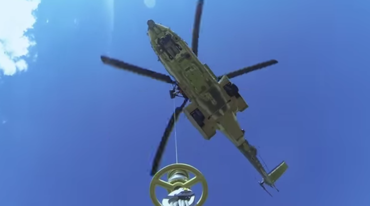 Helibras certifica configuração de EC725 com um guincho hidráulico