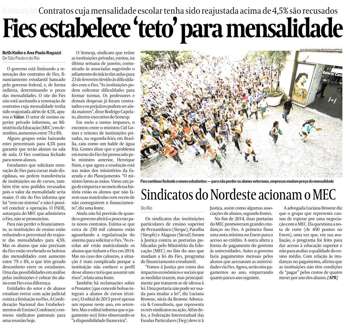 Fies estabelece 'teto' para mensalidade