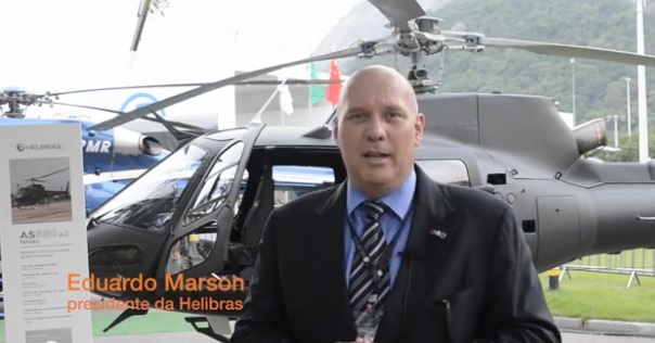 Portfólio de aeronaves da Helibras na LAAD 2015.