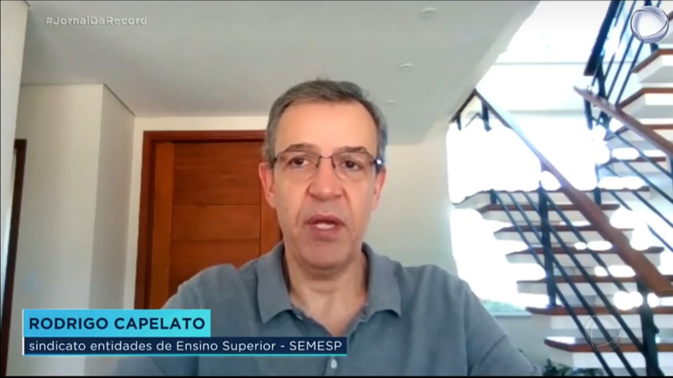 Semesp fala ao Jornal da Record sobre inadimplência durante a pandemia