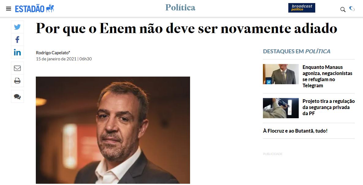 Estadão publica artigo de diretor executivo do Semesp