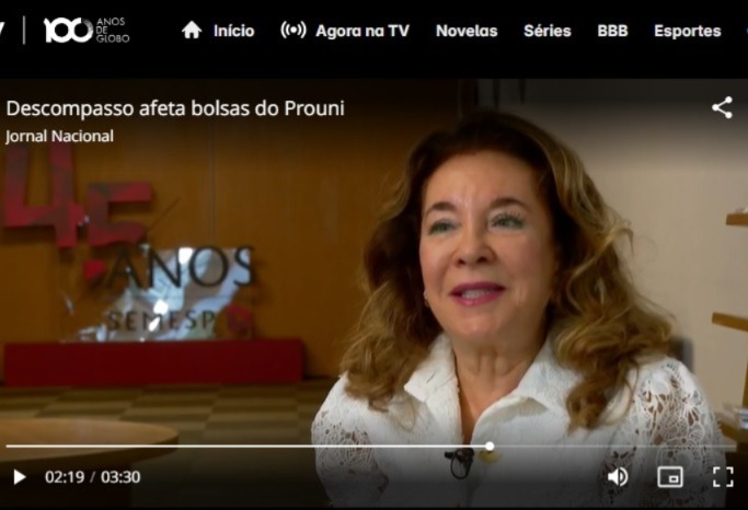Jornal Nacional destaca queda de matrículas no ProUni  divulgadas no Mapa do Ensino Superior